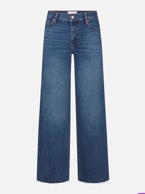 Frame “Le Slim Palazzo” Denim Wide-Leg High-Rise Jeans in Deep Blue Wash Size 27